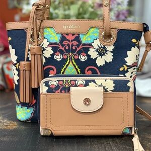 Spartina Island Tote and Multi-phone crossbody wallet